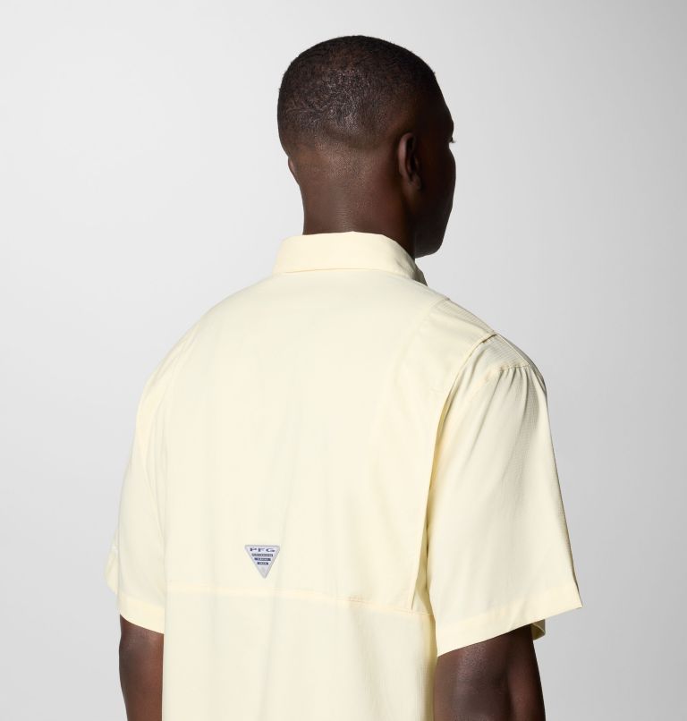Men’s PFG Tamiami II Short Sleeve Shirt, Color: Lemon Wash, image 6