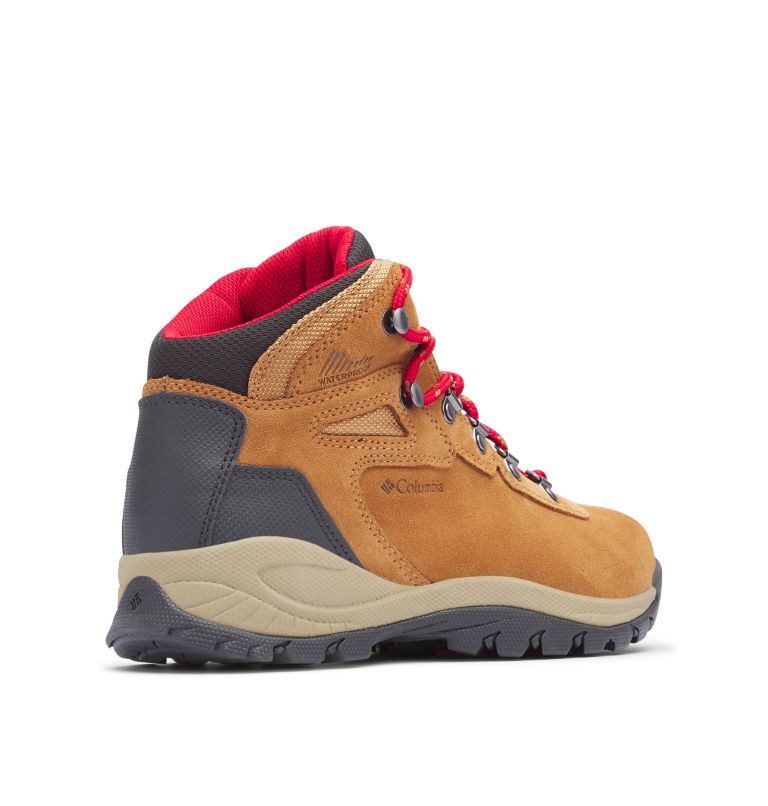 Women’s Newton Ridge Plus Waterproof Amped Hiking Boot - Wide, Color: Elk, Mountain Red, image 9