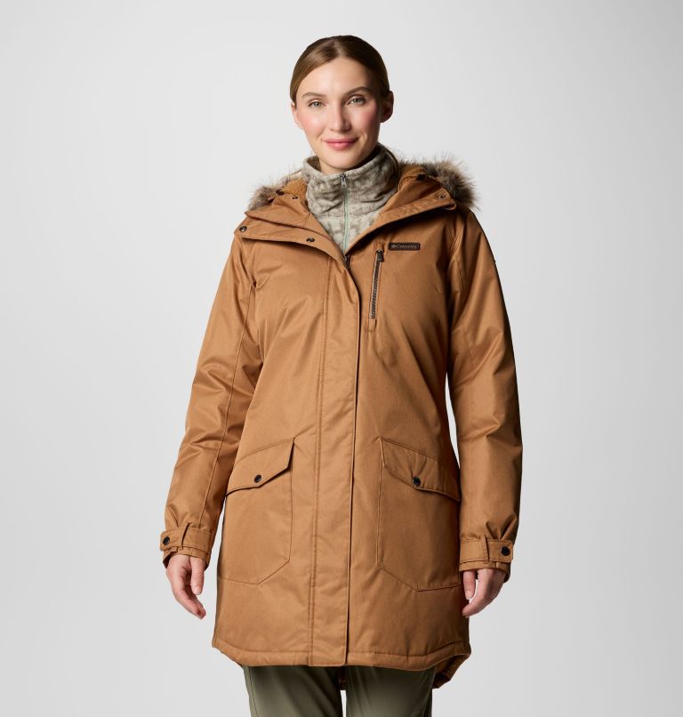 Women's Suttle Mountain Long Insulated Jacket, Color: Camel Brown, image 1