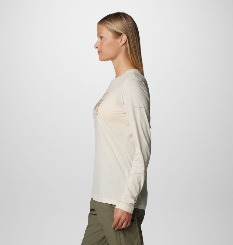 Camiseta manga larga Hidden Haven para mujer, Color: Chalk, Treehome Omblur, image 4
