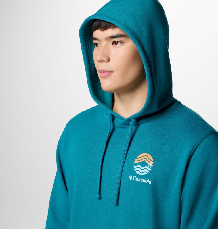 Sudadera estampada con capucha Columbia Trek para hombre, Color: River Blue, Circular Linescape, image 4