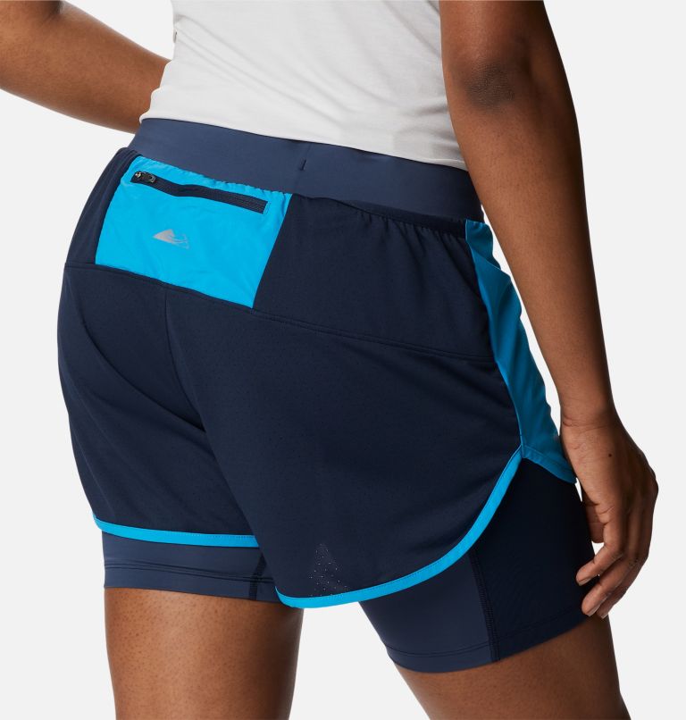 Short de Running 2-en-1 Endless Trail Femme, Color: Ocean Blue, Collegiate Navy, image 5
