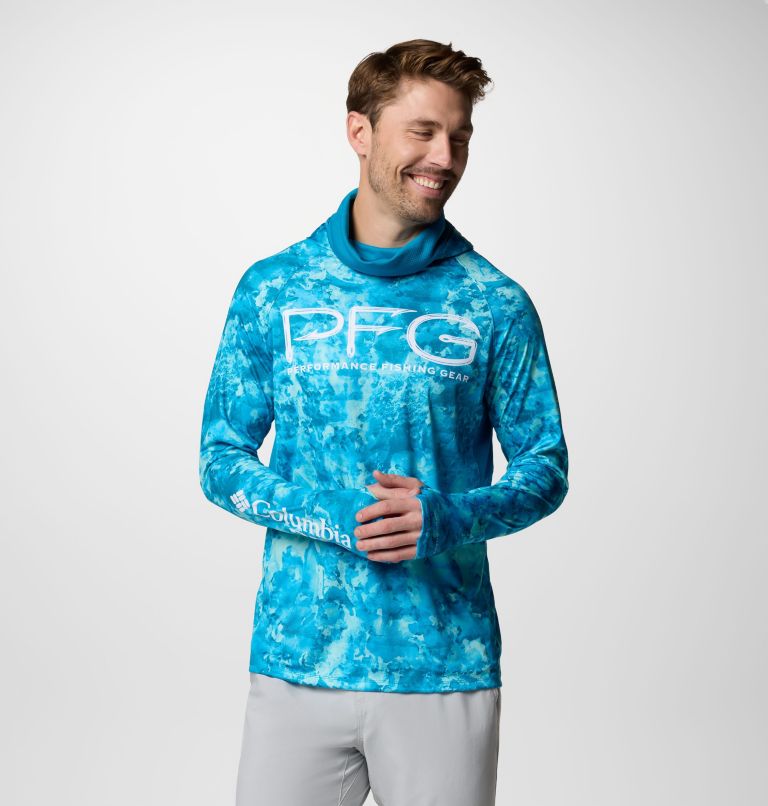 Hoodie PFG Super Terminal Tackle Vent Homme, Color: Blue Echo Seamoss, image 1