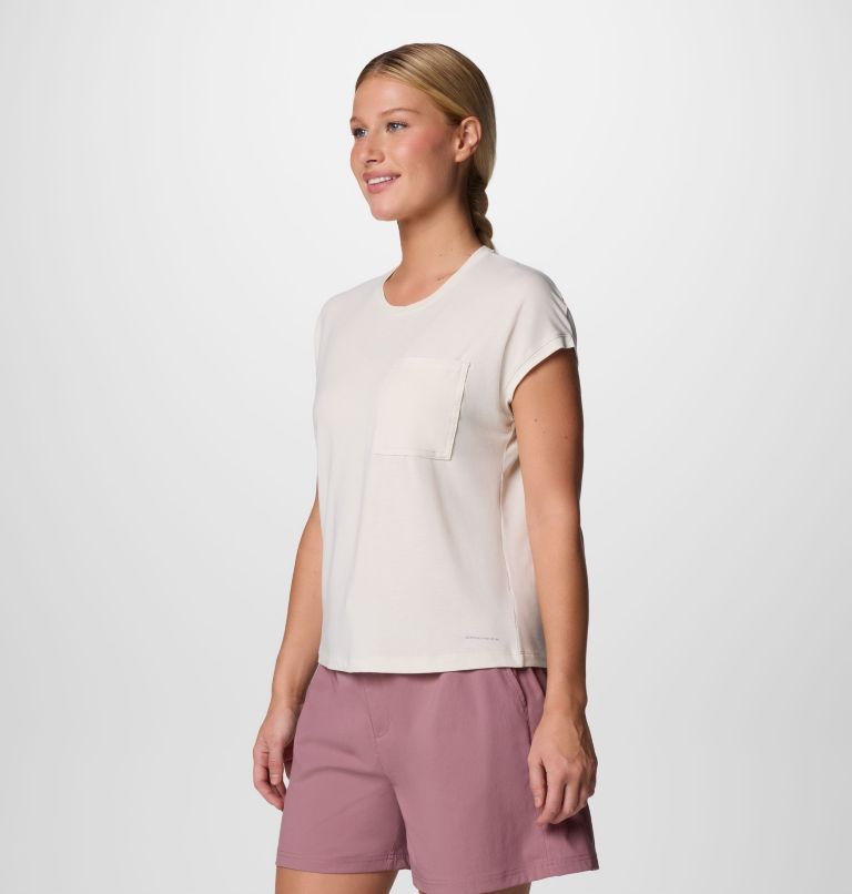Women's Boundless Trek Technical T-Shirt, Color: Sea Salt, image 3