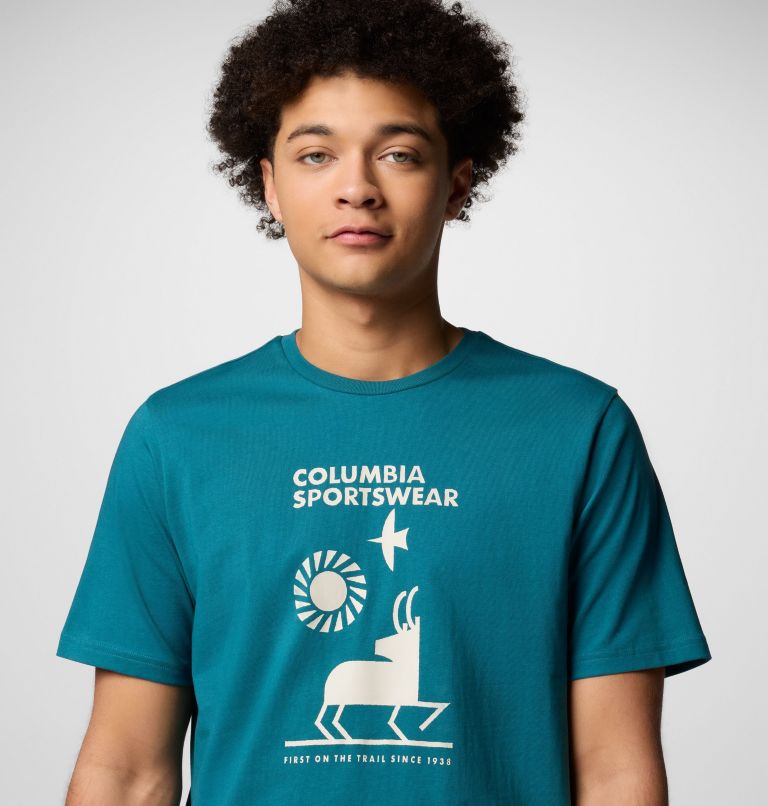 Men's Explorers Canyon T-Shirt, Color: River Blue, Naturally Outdoor, image 4