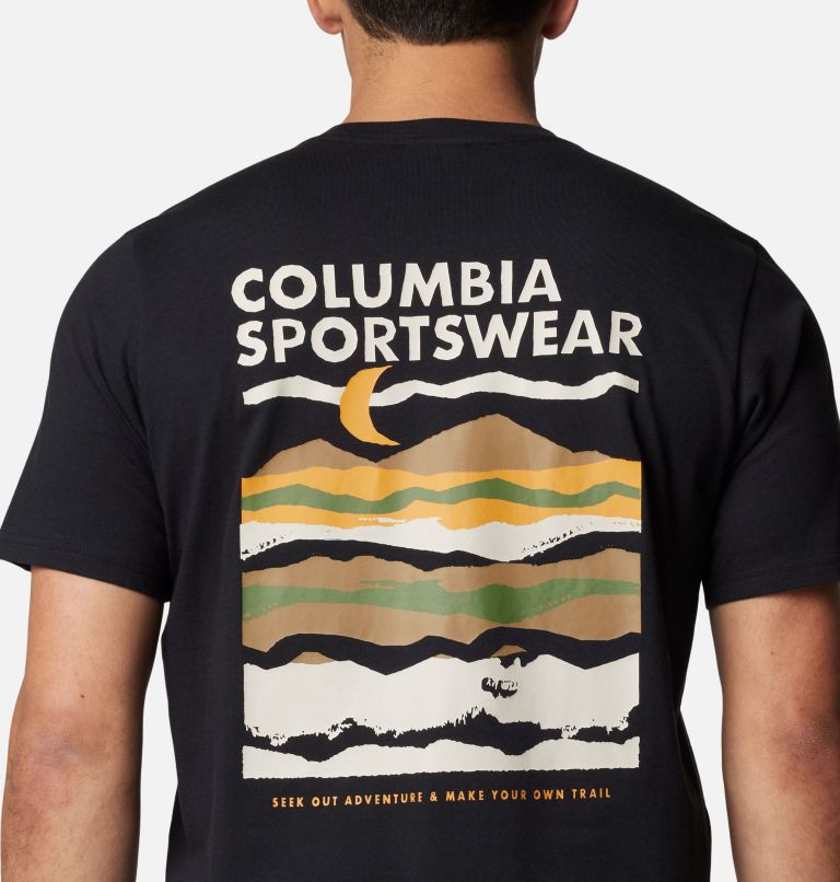 Camiseta con estampado en la espalda Explorers Canyon para hombre, Color: Black, Torn Moonscape, image 5