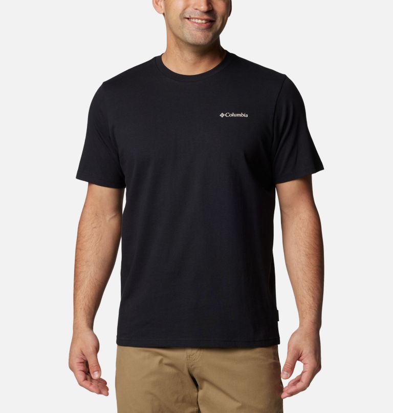 Camiseta con estampado en la espalda Explorers Canyon para hombre, Color: Black, Torn Moonscape, image 2