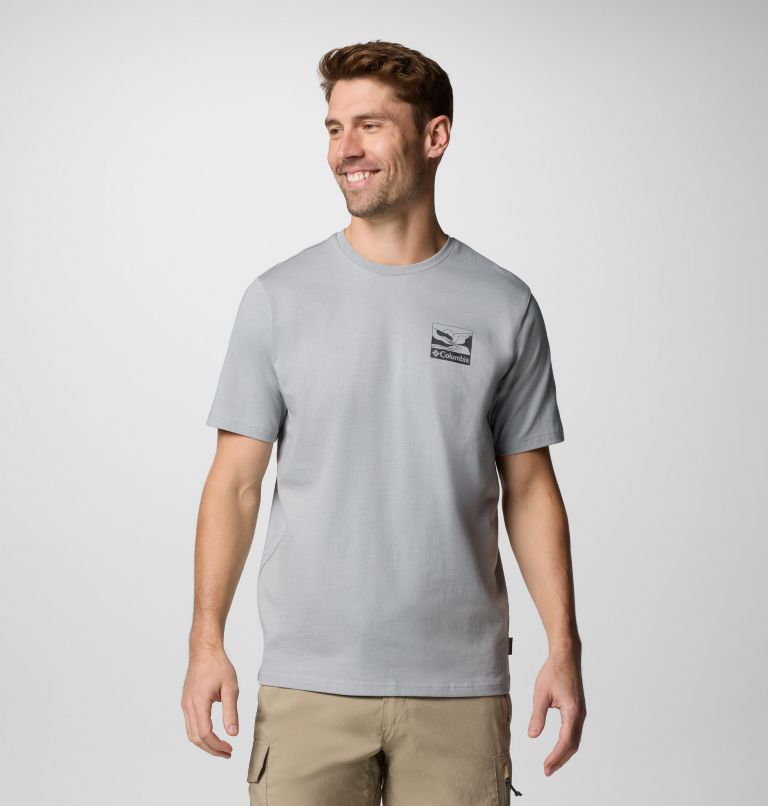Explorers Canyon Back Graphic T-Shirt für Männer, Color: Columbia Grey, Trailscape, image 2