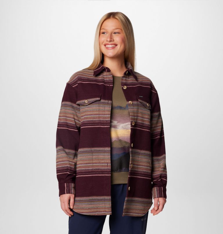 Veste-chemise Mi-longue Calico Basin Femme, Color: Moonvista Vista Stripe, image 1