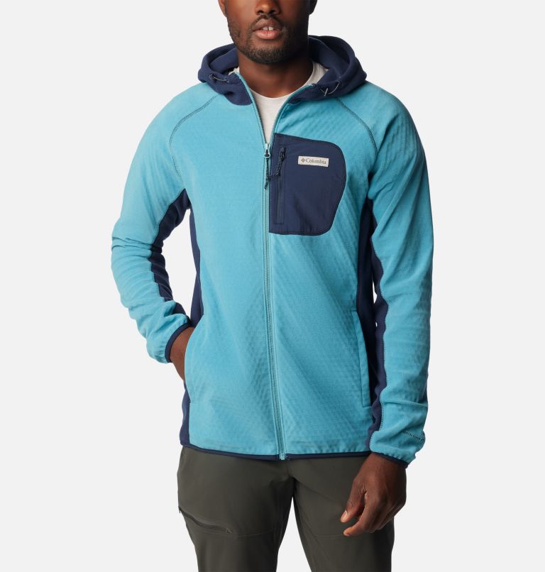 Veste Technique en Polaire à Capuche Outdoor Tracks Homme, Color: Shasta, Collegiate Navy, image 1