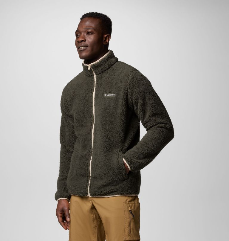 Men's Rugged Ridge III Full Zip Sherpa Fleece Jacket, Color: Greenscape, Ancient Fossil, image 3