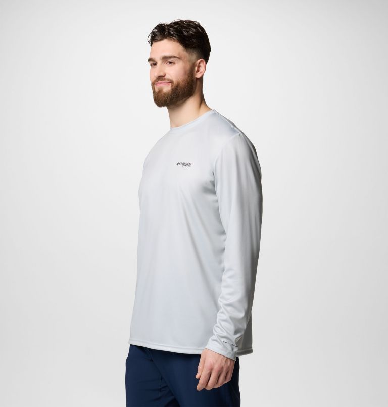 Men's Terminal Tackle PFG Tarpon Rise Long Sleeve T-Shirt, Color: Cool Grey, Trout Rise, image 3