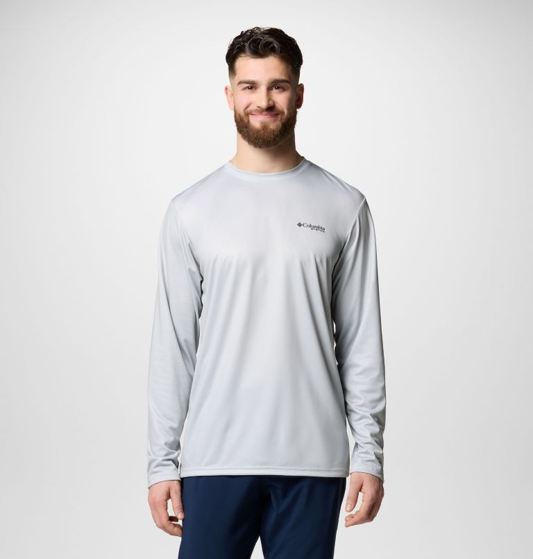 Men's Terminal Tackle PFG Tarpon Rise Long Sleeve T-Shirt, Color: Cool Grey, Trout Rise, image 2
