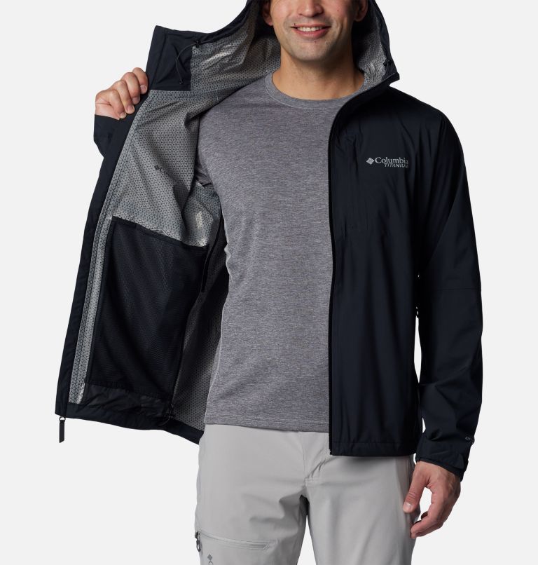 Men's Ampli-Dry II Waterproof Hiking Shell Jacket, Color: Black, image 5