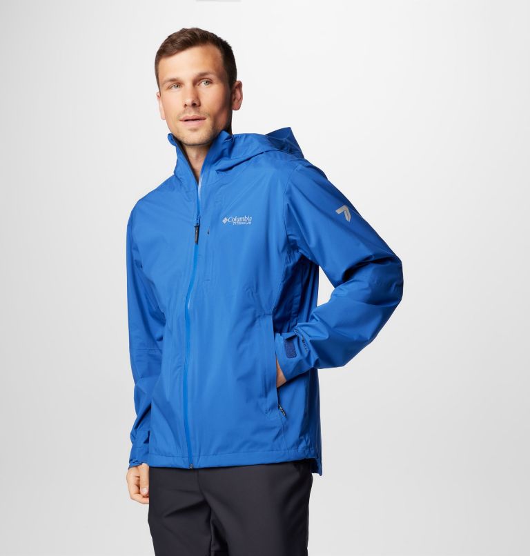 Men's Ampli-Dry II Waterproof Hiking Shell Jacket, Color: Mountain Blue, image 4