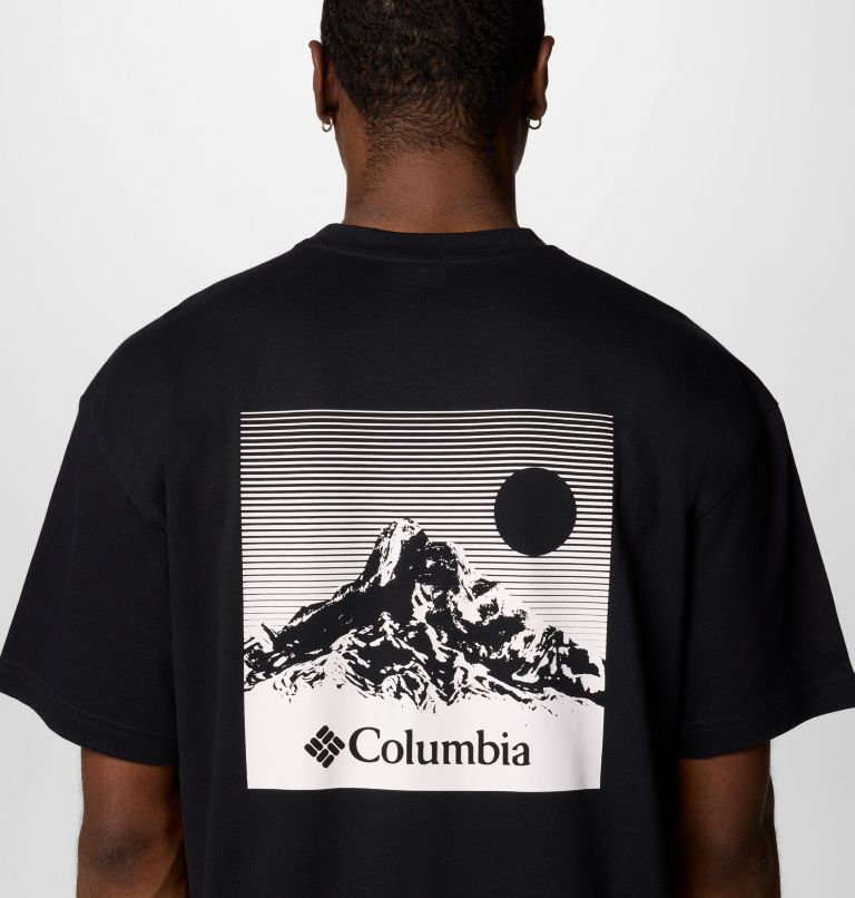 Men's Black Butte Organic Cotton Graphic T-Shirt, Color: Black, Linear View, image 5