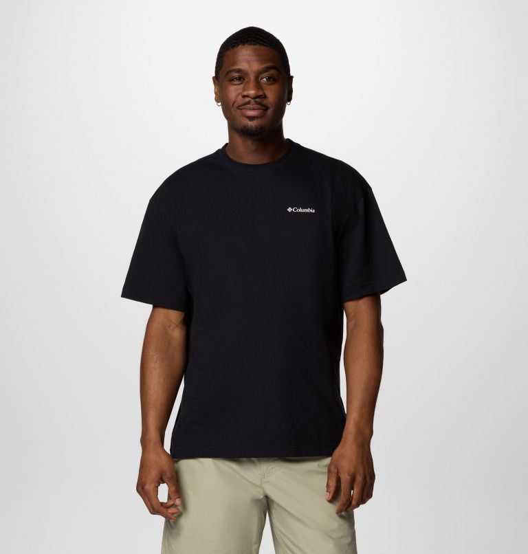 Men's Black Butte Organic Cotton Graphic T-Shirt, Color: Black, Linear View, image 2