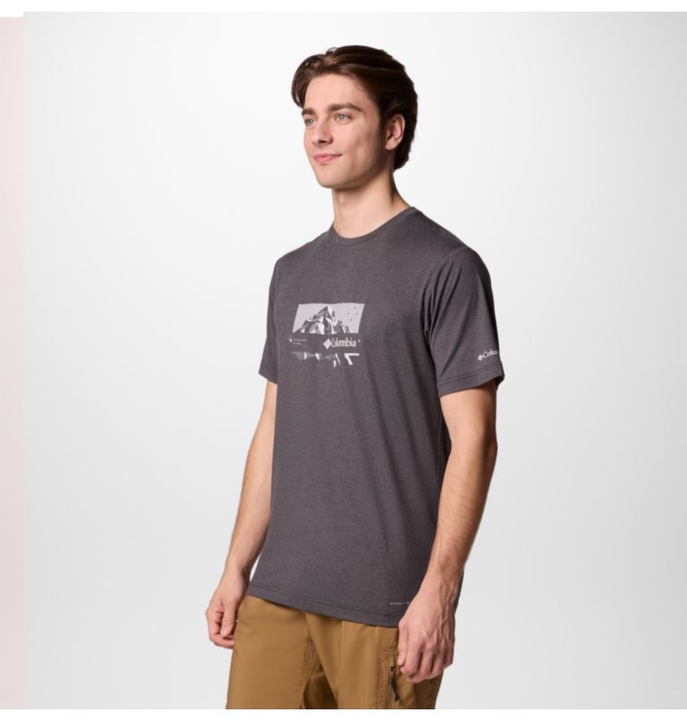 Men's Kwick Hike Technical T-Shirt, Color: Black Heather, Peak Direction, image 3