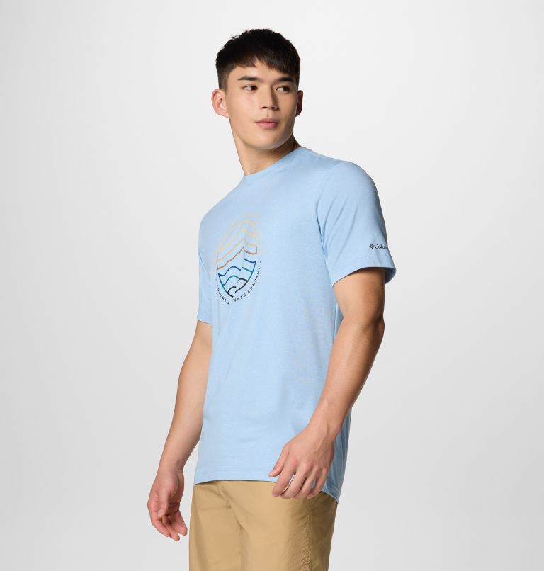 T-shirt tecnica Kwick Hike da uomo, Color: Ripple Blue Heather, Peaked Lifestyle, image 3