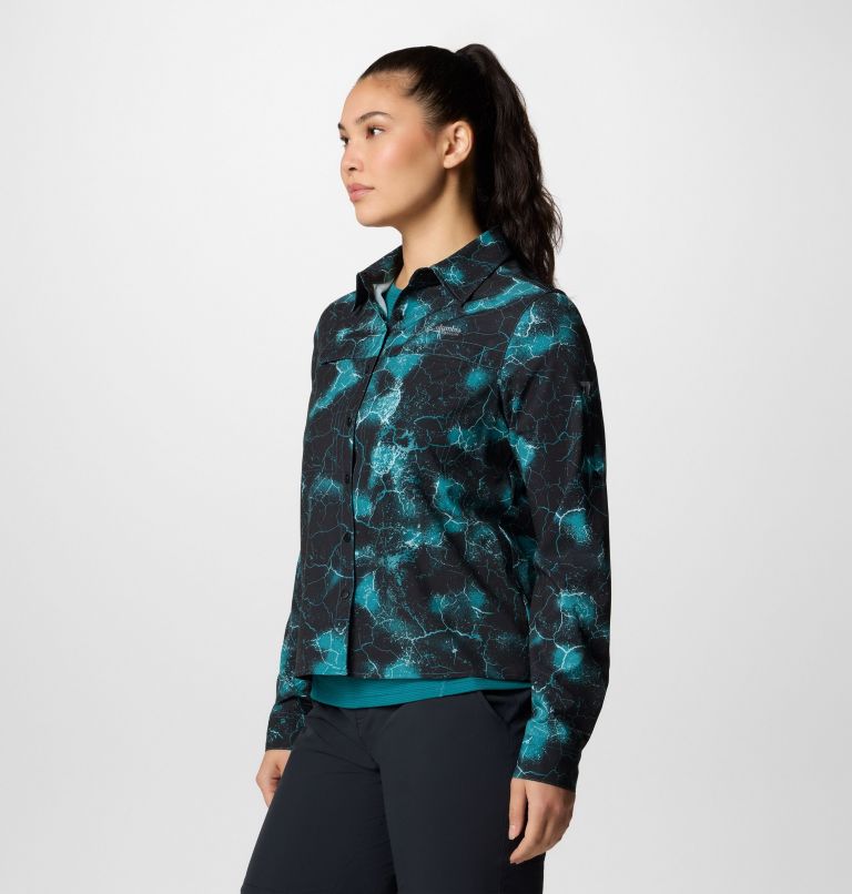 Chemise tissée à manches longues Summit Valley pour femme, Color: River Blue Cracked Earth, image 3