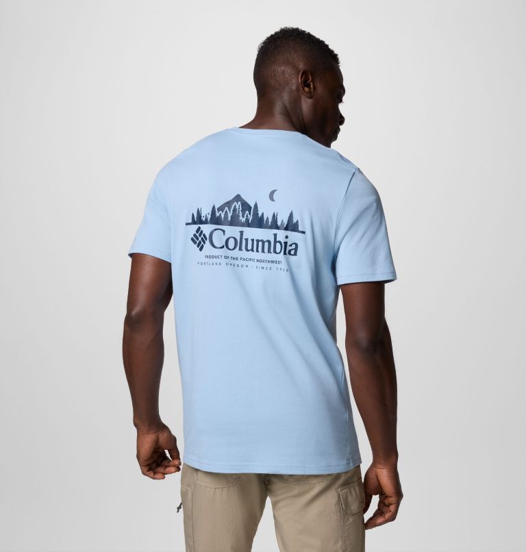 Men's Hageman Graphic Technical T-Shirt, Color: Ripple Blue, Heavenly Horizons, image 1
