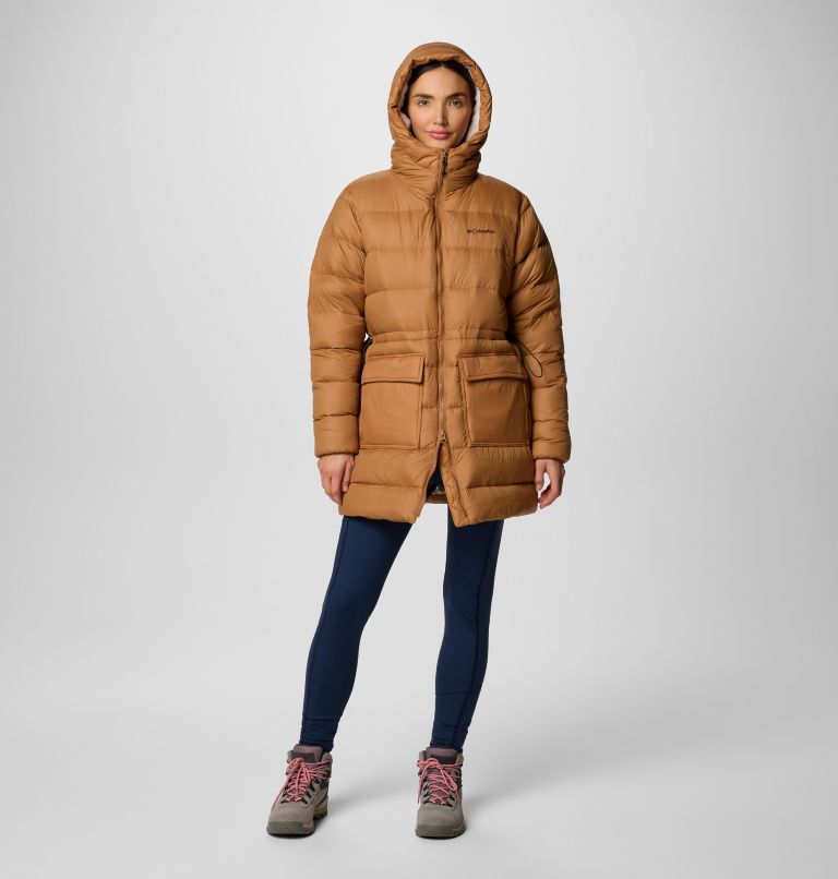 Harmony Falls Mid Daunenjacke mit Kapuze für Frauen, Color: Camel Brown, image 3