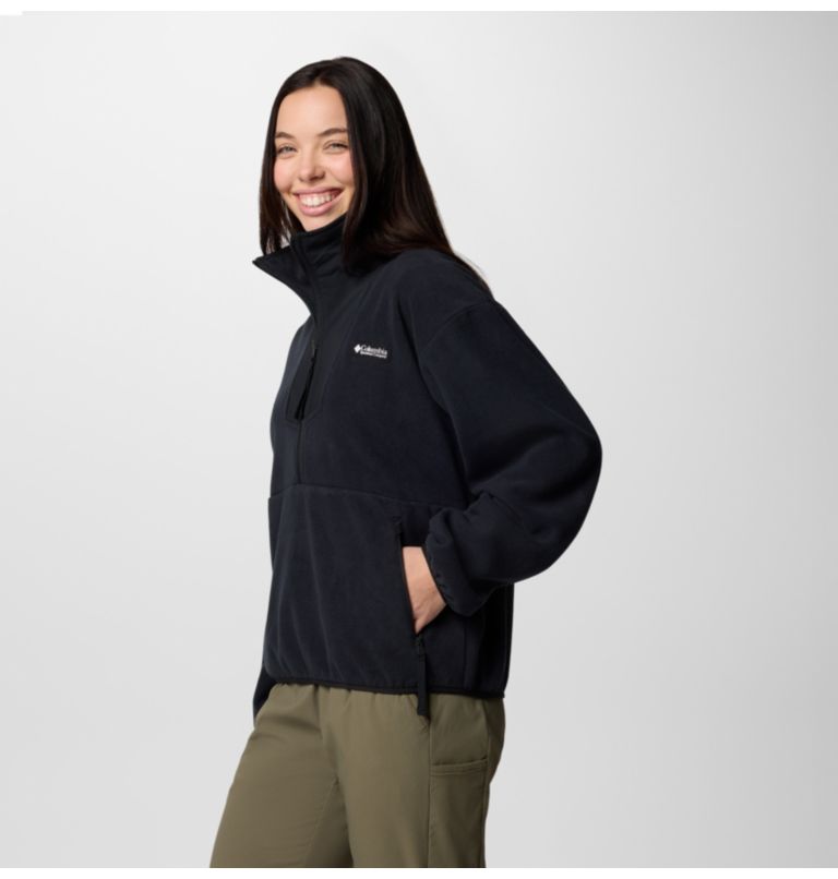 Polaire Demi-Zip Sequoia Grove Femme, Color: Black, image 3