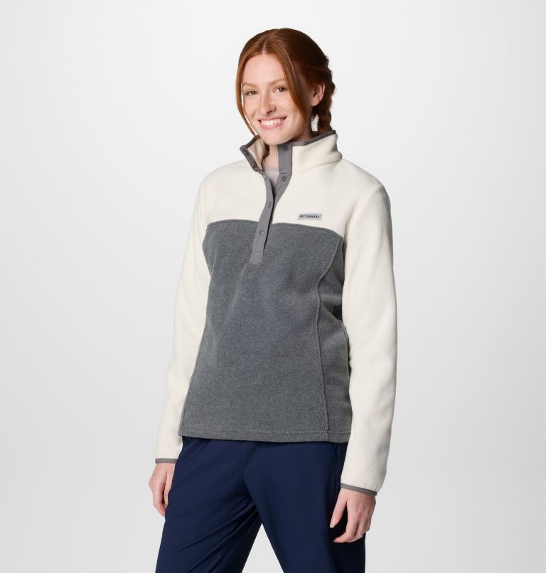 Sweat polaire pressionné Benton Springs femme, Color: City Grey Heather, Chalk, image 4