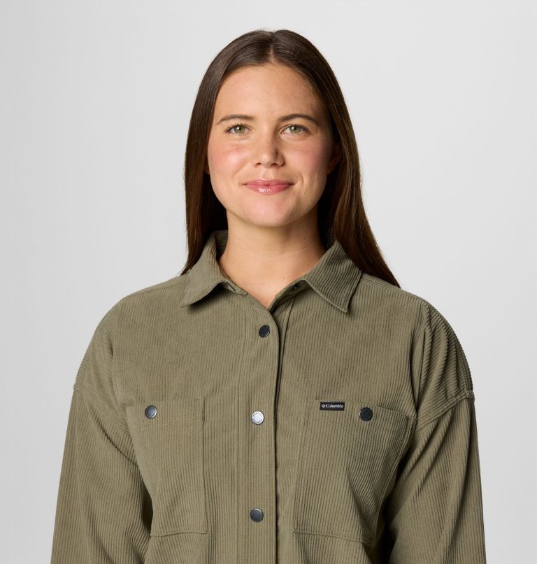Sobrecamisa de pana Blue Point Creek para mujer, Color: Stone Green, image 5
