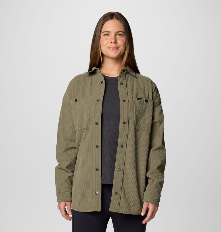 Sobrecamisa de pana Blue Point Creek para mujer, Color: Stone Green, image 1