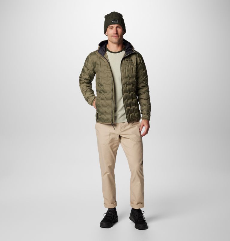 Men's Delta Ridge Down Hooded Jacket, Color: Stone Green, image 3