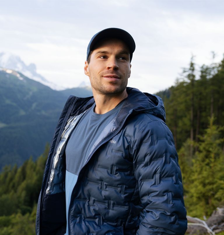 Men's Delta Ridge Down Hooded Jacket, Color: Dark Mountain, image 8