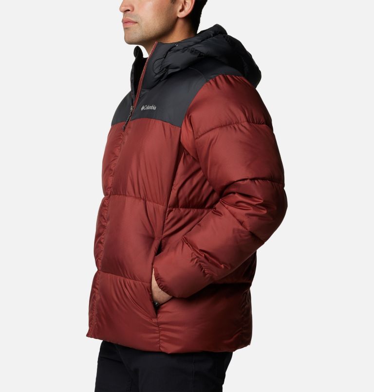 Men's Puffect II Hooded Puffer Jacket, Color: Spice, Black, image 3