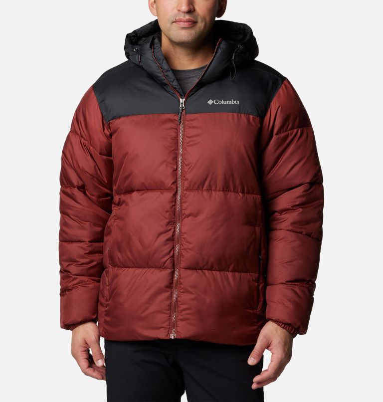Men's Puffect II Hooded Puffer Jacket, Color: Spice, Black, image 1