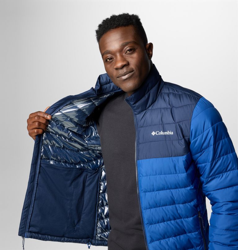 Veste Isolée Powder Lite II Homme, Color: Mountain Blue, Collegiate Navy, image 6