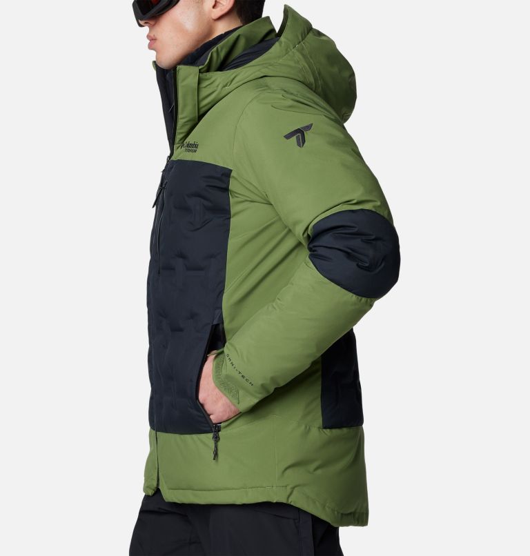 Men's Wild Card IV Hooded Waterproof Down Ski Jacket, Color: Black, Canteen, image 3