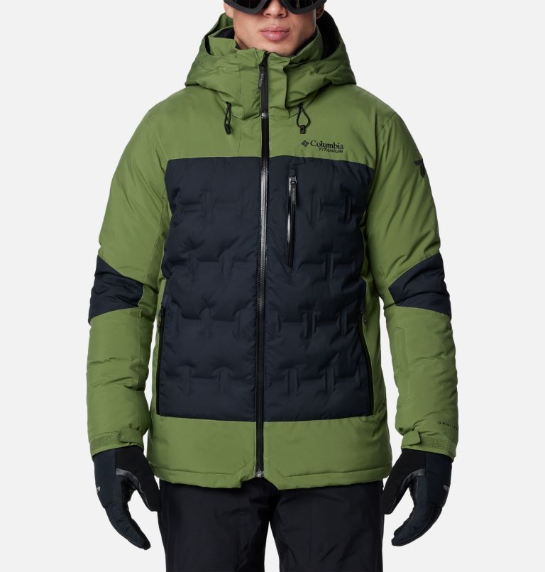 Men's Wild Card IV Hooded Waterproof Down Ski Jacket, Color: Black, Canteen, image 1
