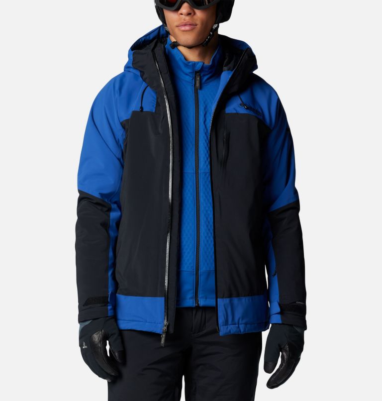 Men's Cirque Bowl Waterproof Insulated Ski Jacket, Color: Black, Mountain Blue, image 11