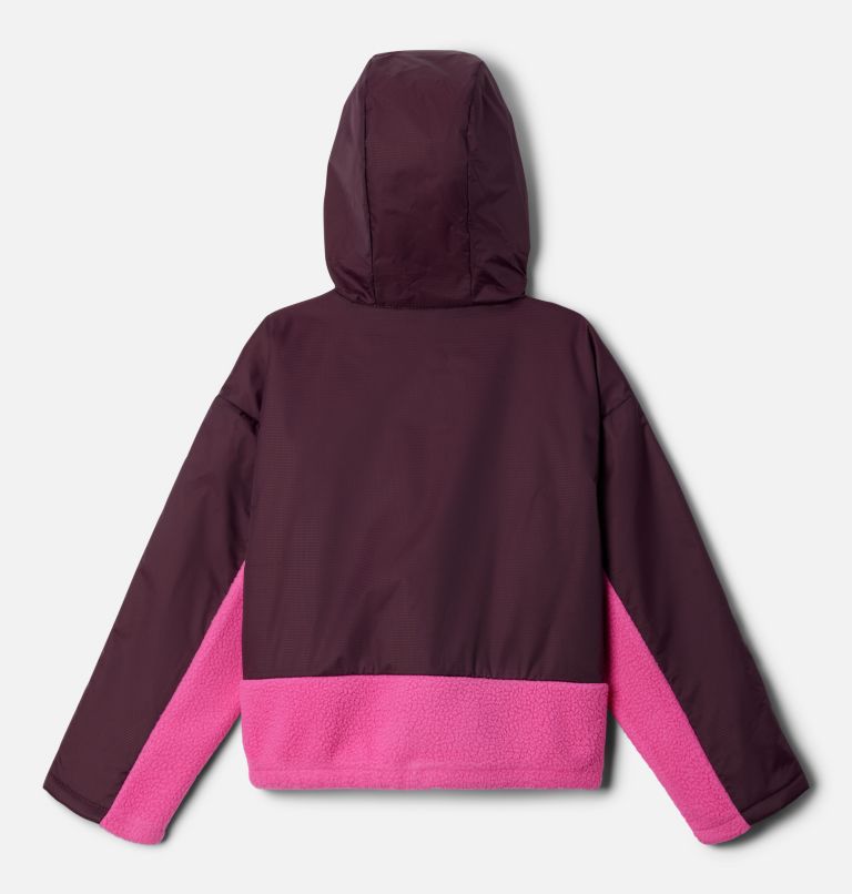 Girls' Benton Springs Hooded Sherpa Fleece Jacket, Color: Pink Ice, Moonvista, image 2