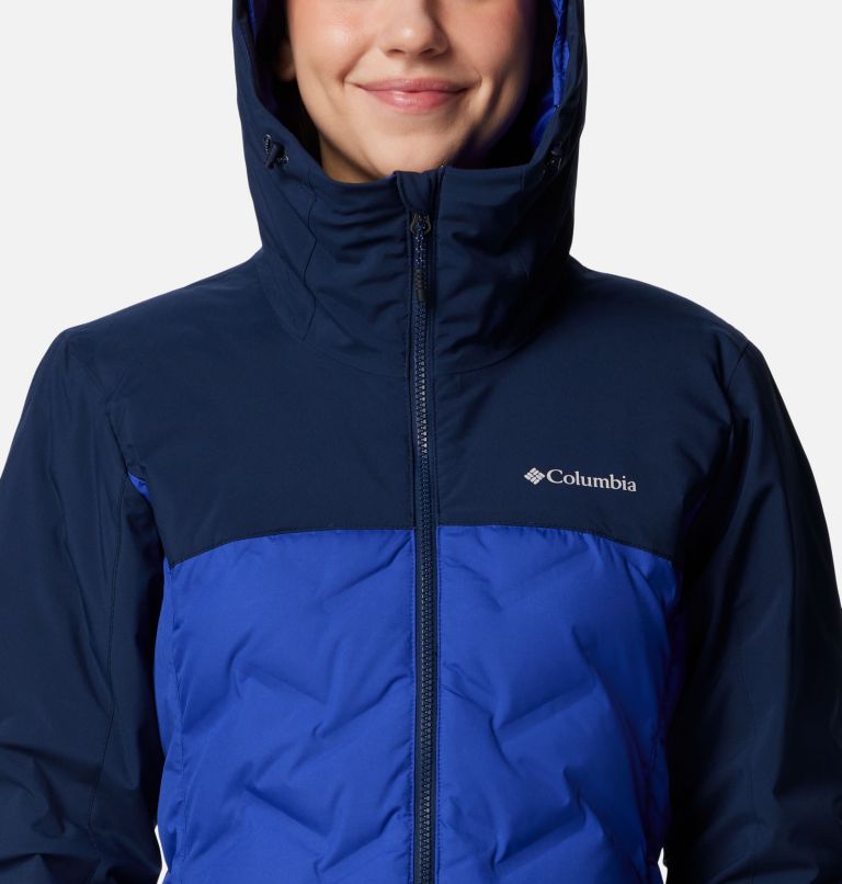 Chaqueta impermeable de plumón con capucha Grand Trek III para mujer, Color: Clematis Blue, Collegiate Navy, image 4