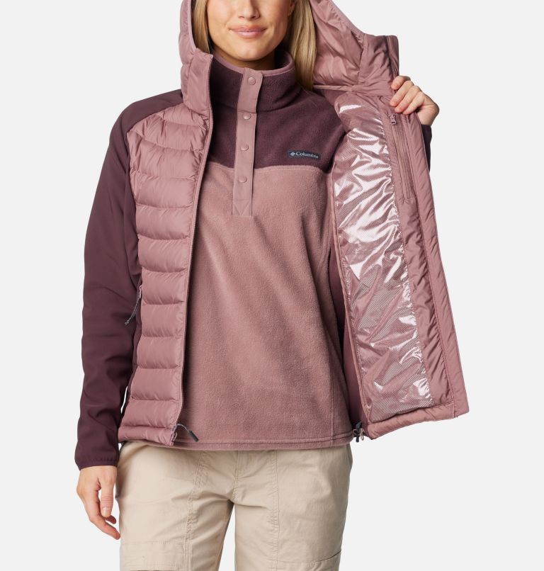 Chaqueta híbrida aislante con capucha Powder Lite II para mujer, Color: Fig, Moonvista, image 5