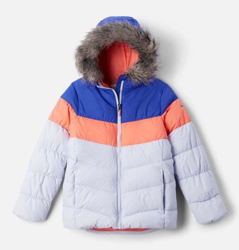 Veste de Ski Isolée Arctic Blast II Fille, Color: Snowdrift, Hot Coral, Clematis Blue, image 1