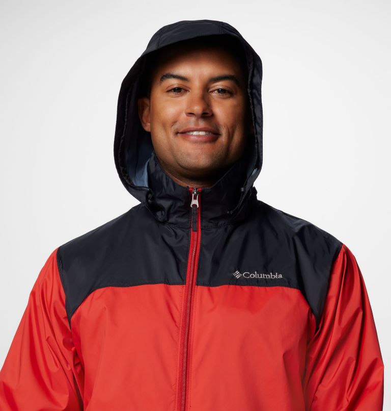 Men's Glennaker Lake II Rain Jacket, Color: Sail Red, Black, image 5