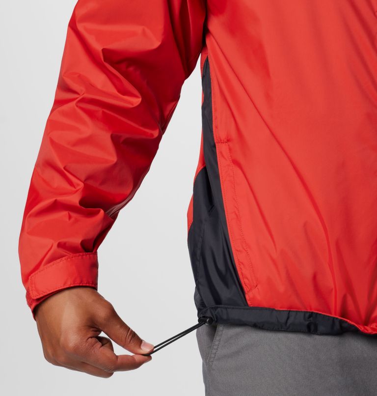 Men's Glennaker Lake II Rain Jacket, Color: Sail Red, Black, image 8