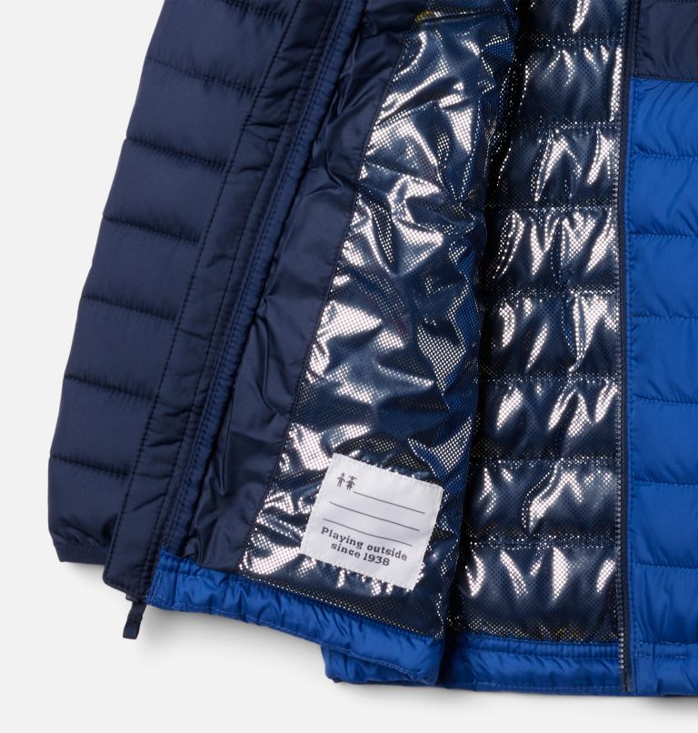 Veste Isolée à Capuche Powder Lite II Garçon, Color: Mountain Blue, Collegiate Navy, image 3