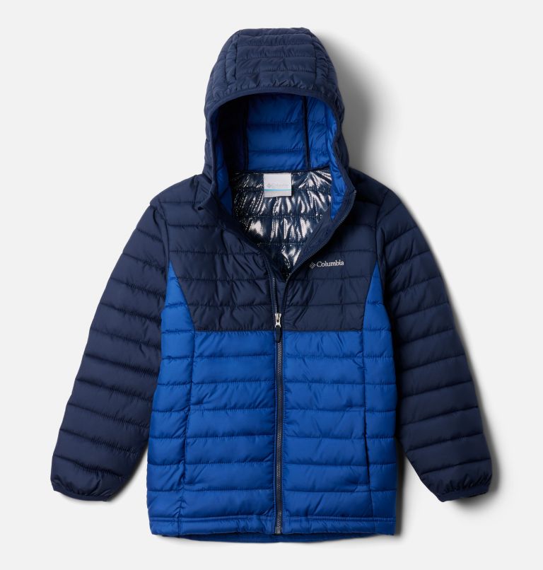 Veste Isolée à Capuche Powder Lite II Garçon, Color: Mountain Blue, Collegiate Navy, image 1