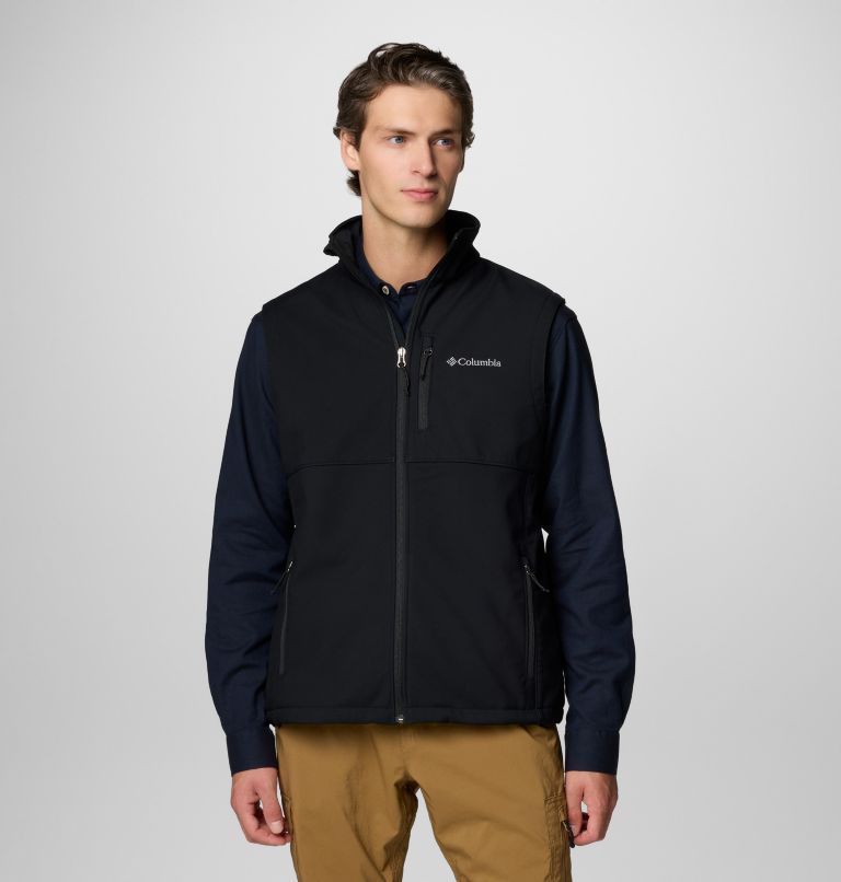 Men's Ascender II Softshell Hiking Gilet, Color: Black, image 1