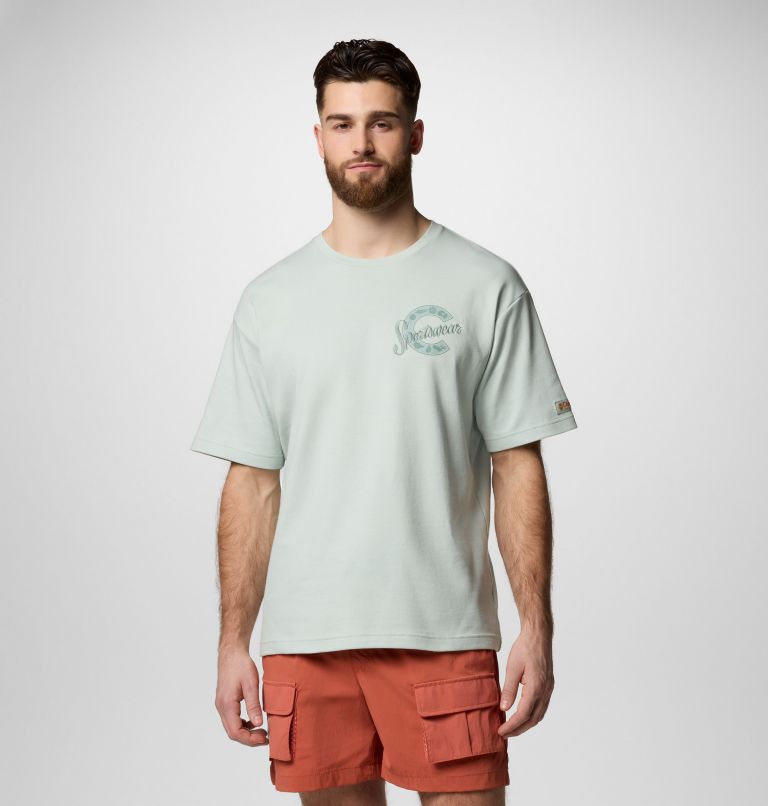 Unisex Wallowa Graphic T-Shirt, Color: Cool Green, Seashells, image 1