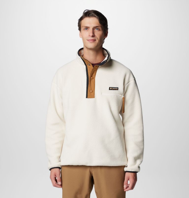 Men's Helvetia II Half Snap Fleece Pullover, Color: Chalk, image 1