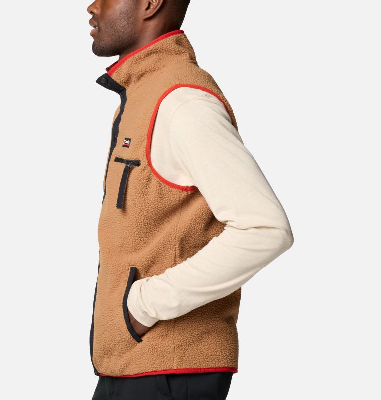 Men's Helvetia Fleece Vest, Color: Camel Brown, image 3